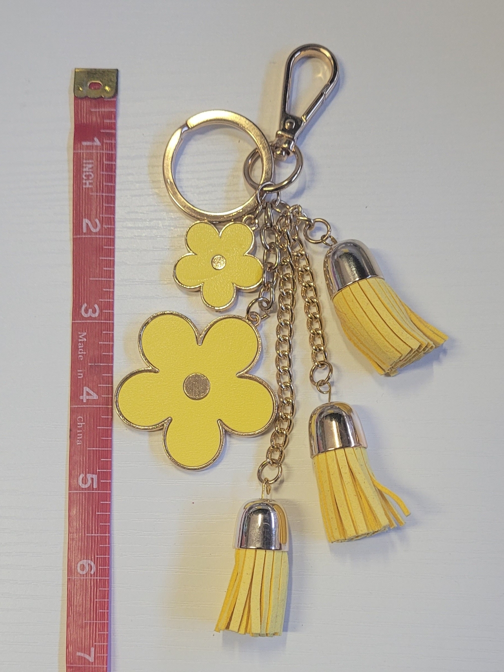 Lemon Flower Tassel Keychain Bag Charm